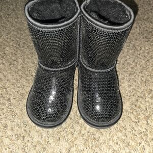 UGG Kids Black Sparkle Booties